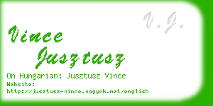 vince jusztusz business card